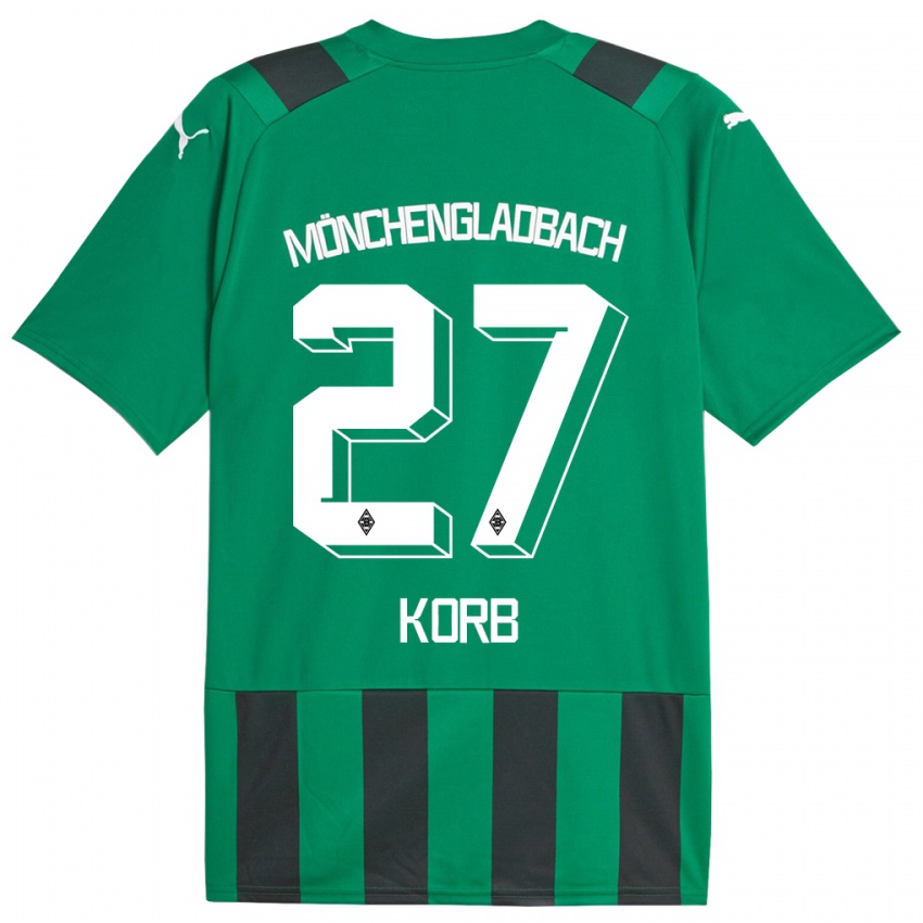 Dzieci Julian Korb #27 Czarny Zielony Wyjazdowa Koszulka 2023/24 Koszulki Klubowe
