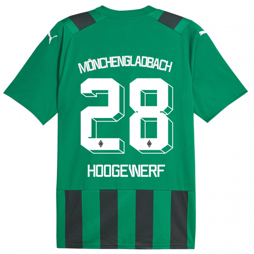 Dzieci Dillon Hoogewerf #28 Czarny Zielony Wyjazdowa Koszulka 2023/24 Koszulki Klubowe