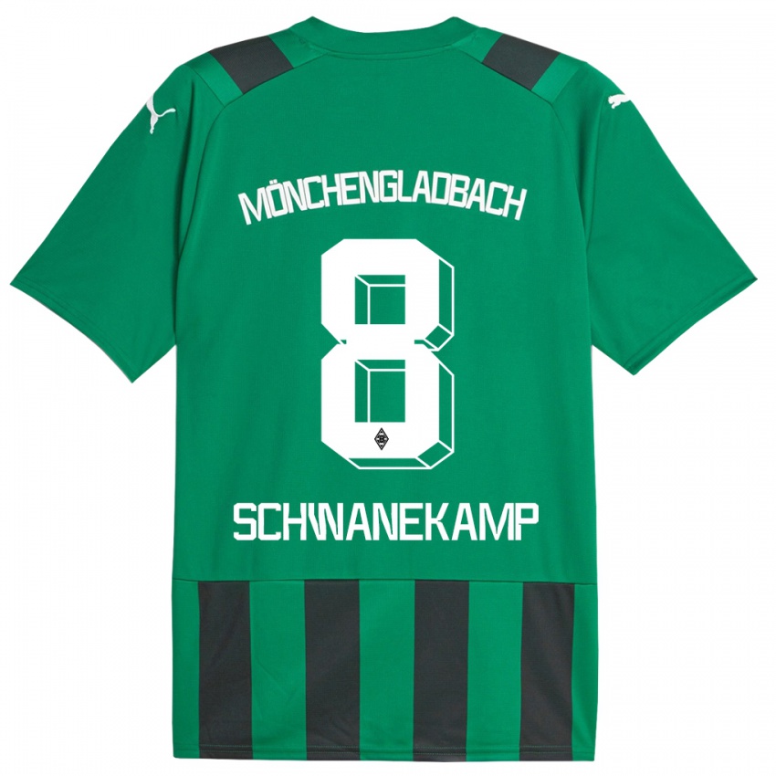 Dzieci Jana Schwanekamp #8 Czarny Zielony Wyjazdowa Koszulka 2023/24 Koszulki Klubowe