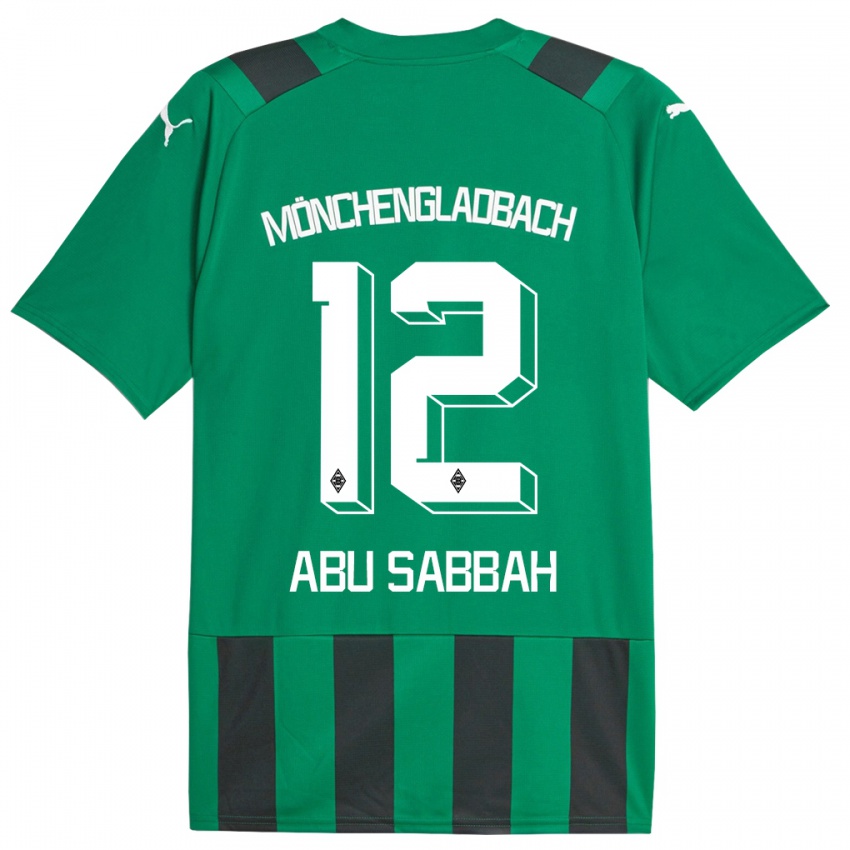 Dzieci Sarah Abu Sabbah #12 Czarny Zielony Wyjazdowa Koszulka 2023/24 Koszulki Klubowe
