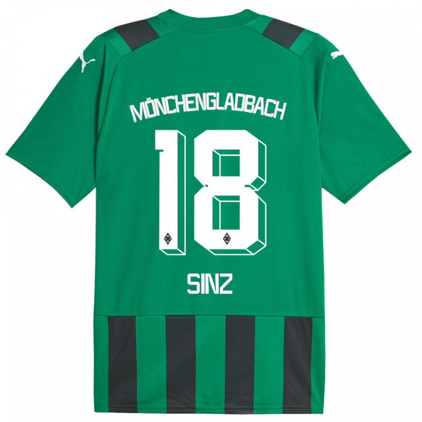 Dzieci Michelle Sinz #18 Czarny Zielony Wyjazdowa Koszulka 2023/24 Koszulki Klubowe
