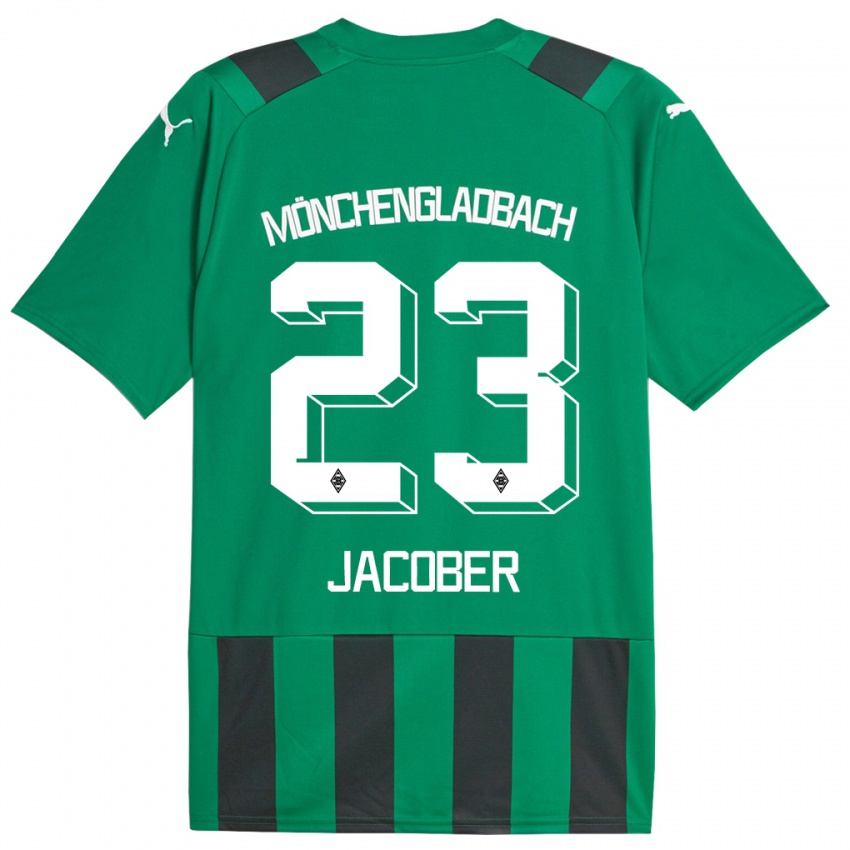 Dzieci Magdalena Jacober #23 Czarny Zielony Wyjazdowa Koszulka 2023/24 Koszulki Klubowe
