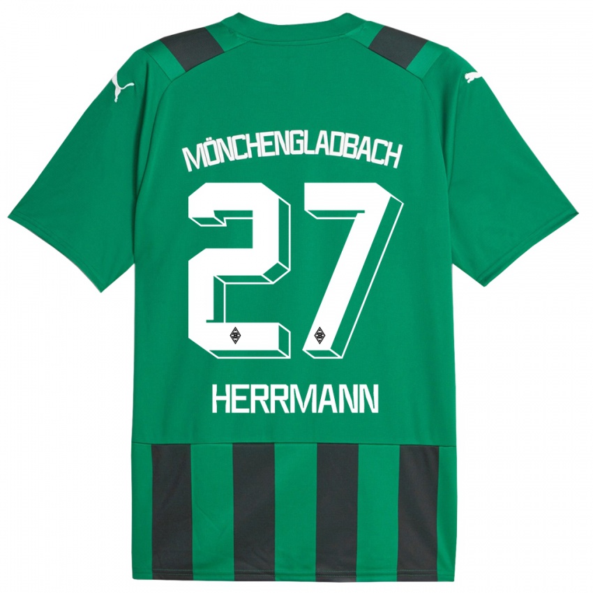 Dzieci Michelle Herrmann #27 Czarny Zielony Wyjazdowa Koszulka 2023/24 Koszulki Klubowe