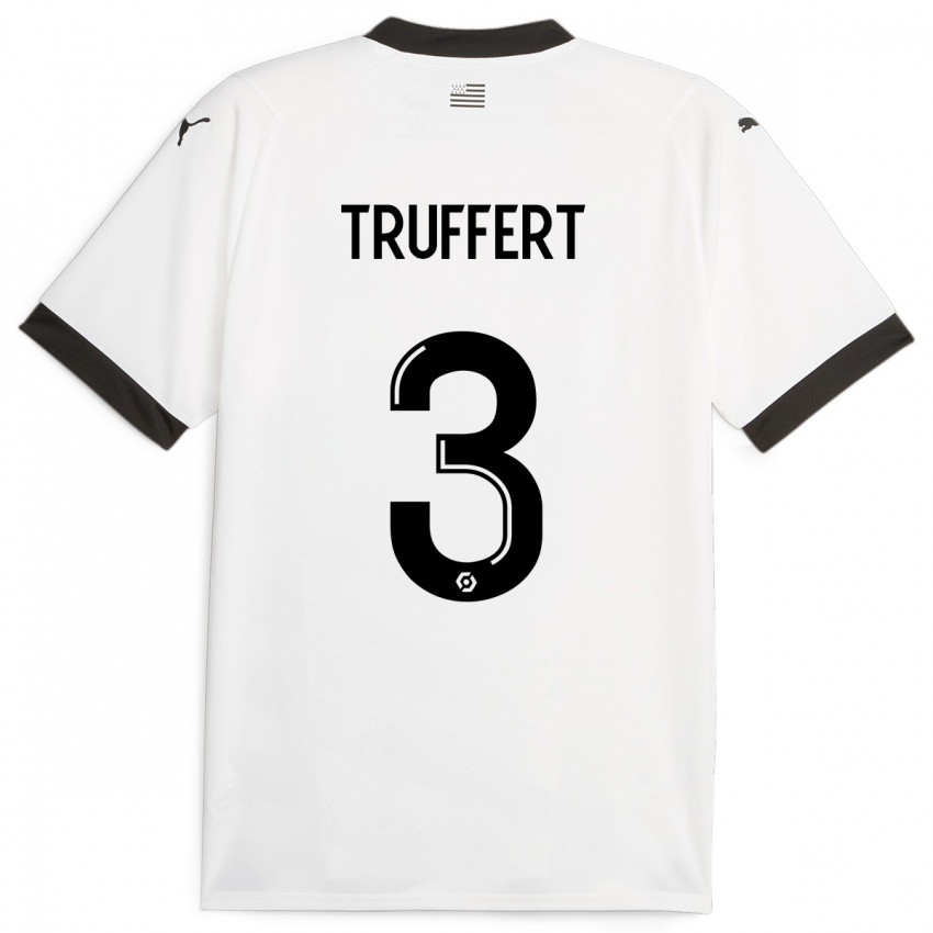 Dzieci Adrien Truffert #3 Biały Wyjazdowa Koszulka 2023/24 Koszulki Klubowe