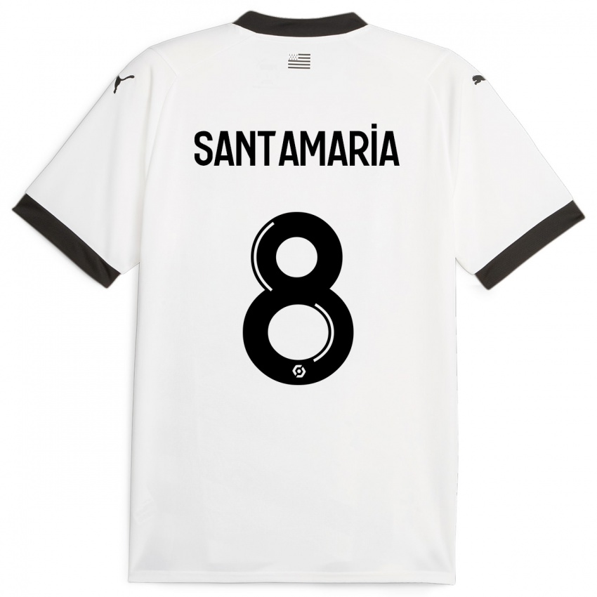 Dzieci Baptiste Santamaria #8 Biały Wyjazdowa Koszulka 2023/24 Koszulki Klubowe