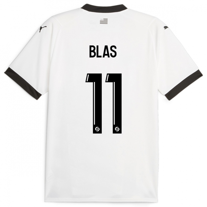 Dzieci Ludovic Blas #11 Biały Wyjazdowa Koszulka 2023/24 Koszulki Klubowe