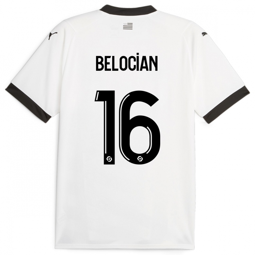 Dzieci Jeanuël Belocian #16 Biały Wyjazdowa Koszulka 2023/24 Koszulki Klubowe
