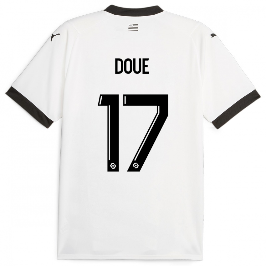 Dzieci Guéla Doué #17 Biały Wyjazdowa Koszulka 2023/24 Koszulki Klubowe