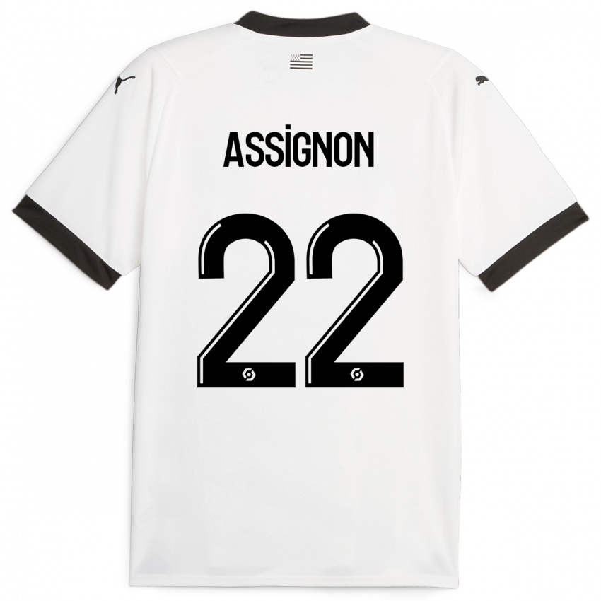 Dzieci Lorenz Assignon #22 Biały Wyjazdowa Koszulka 2023/24 Koszulki Klubowe