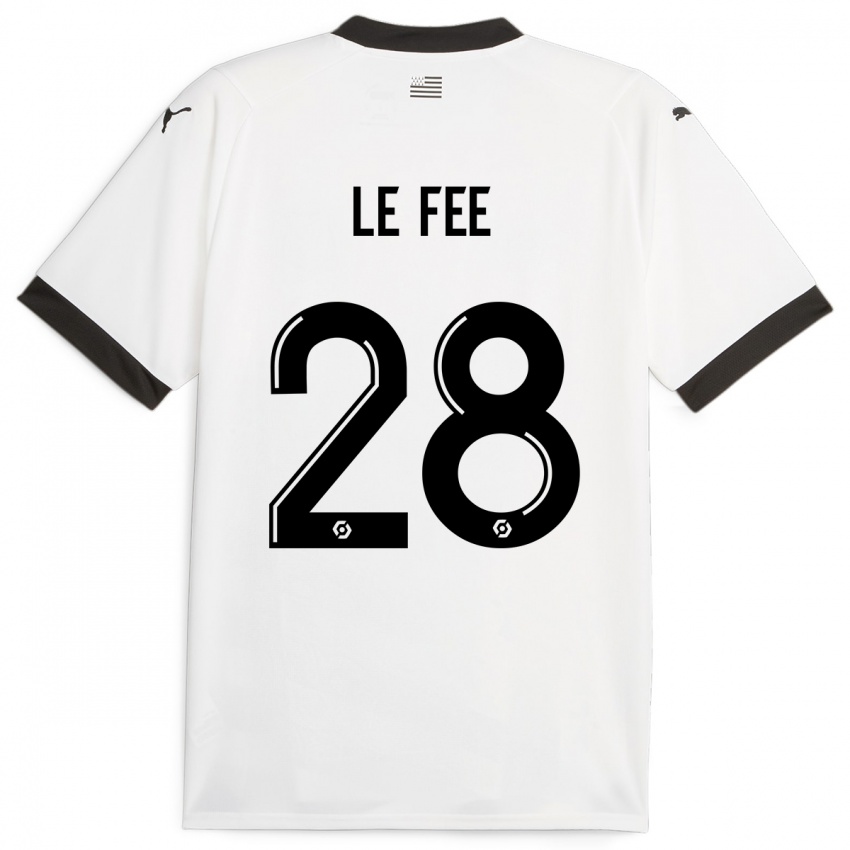 Dzieci Enzo Le Fée #28 Biały Wyjazdowa Koszulka 2023/24 Koszulki Klubowe
