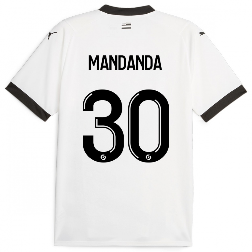 Dzieci Steve Mandanda #30 Biały Wyjazdowa Koszulka 2023/24 Koszulki Klubowe