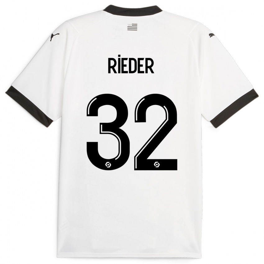 Dzieci Fabian Rieder #32 Biały Wyjazdowa Koszulka 2023/24 Koszulki Klubowe