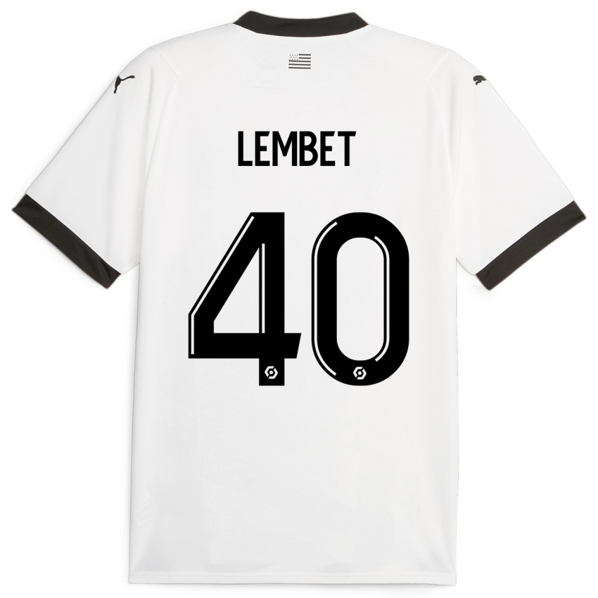 Dzieci Geoffrey Lembet #40 Biały Wyjazdowa Koszulka 2023/24 Koszulki Klubowe