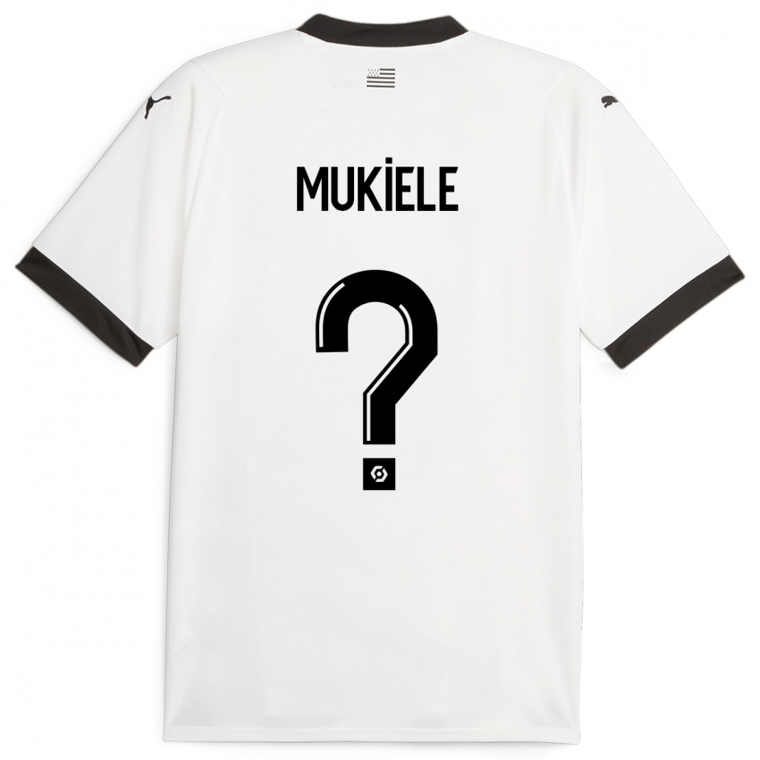 Dzieci Nordan Mukiele #0 Biały Wyjazdowa Koszulka 2023/24 Koszulki Klubowe