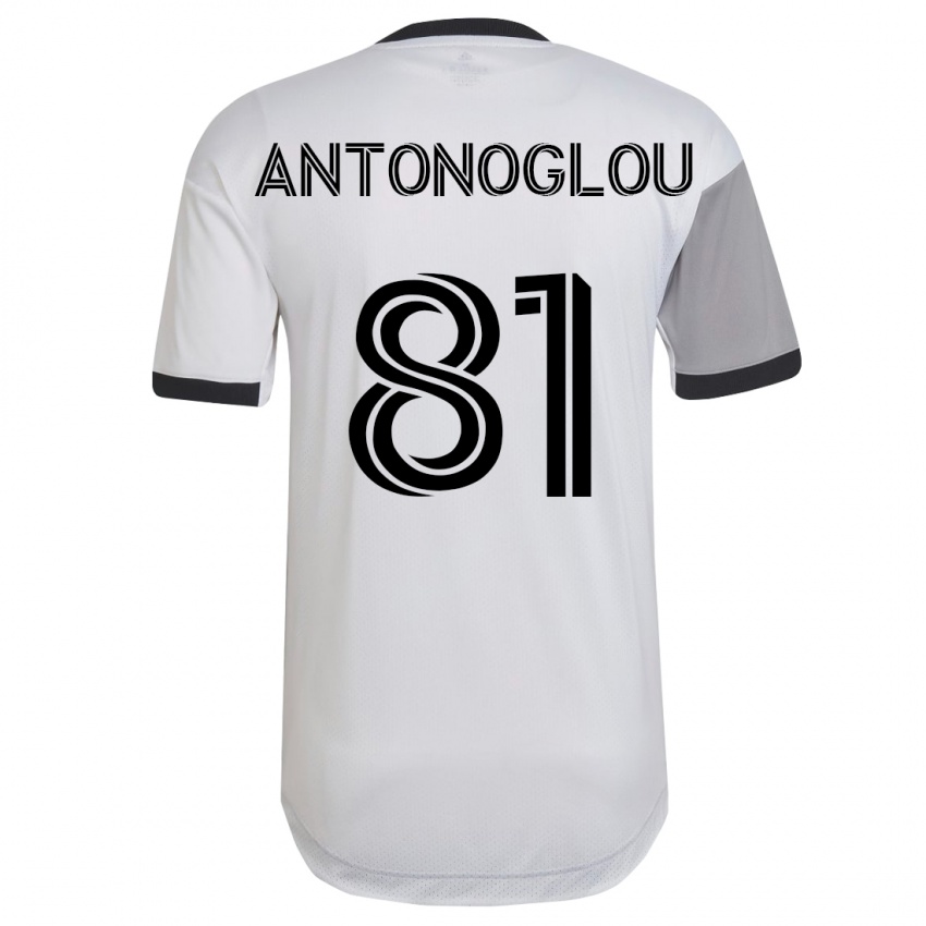Dzieci Themi Antonoglou #81 Biały Wyjazdowa Koszulka 2023/24 Koszulki Klubowe