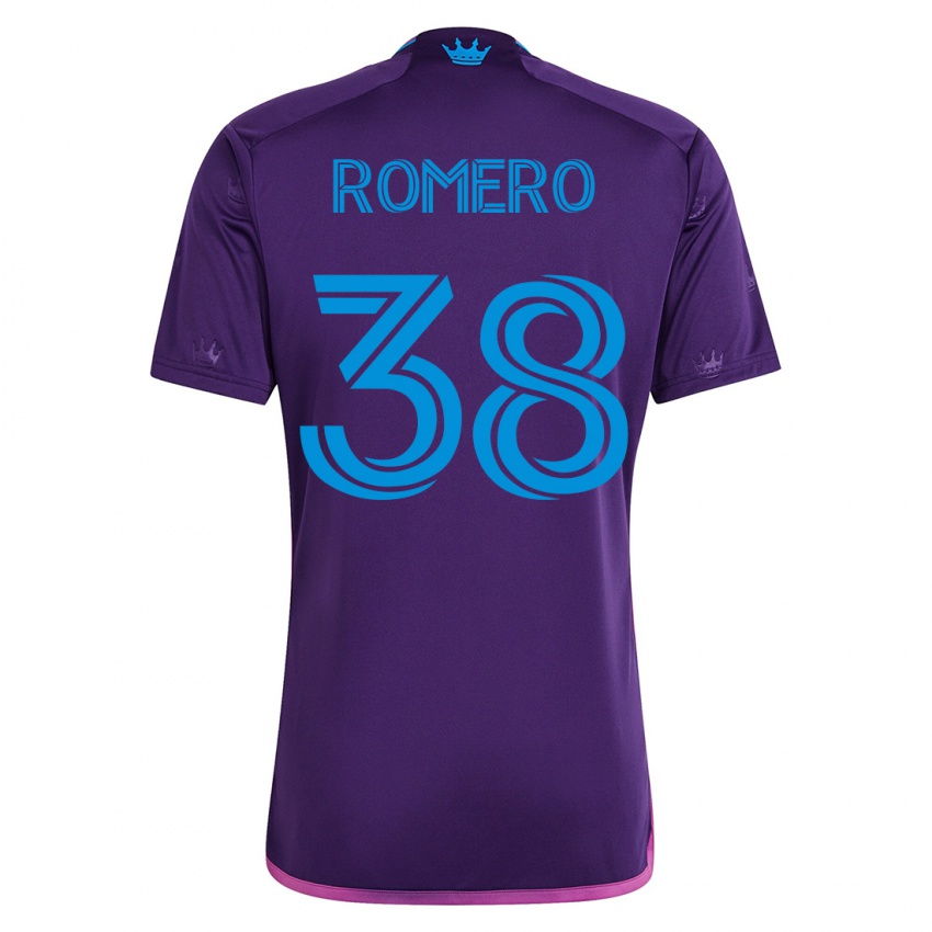 Dzieci Brian Romero #38 Fioletowy Wyjazdowa Koszulka 2023/24 Koszulki Klubowe