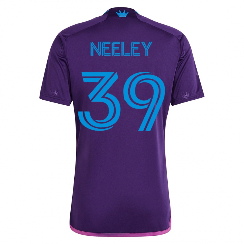 Dzieci Jack Neeley #39 Fioletowy Wyjazdowa Koszulka 2023/24 Koszulki Klubowe