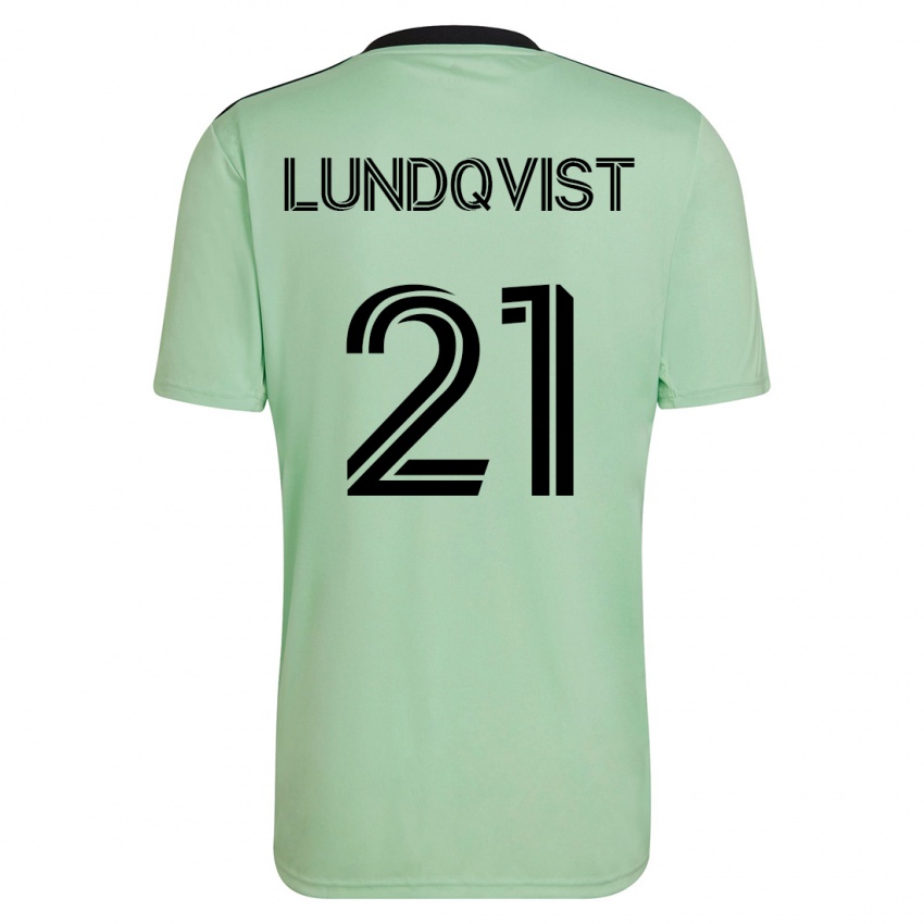 Dzieci Adam Lundqvist #21 Jasnozielony Wyjazdowa Koszulka 2023/24 Koszulki Klubowe