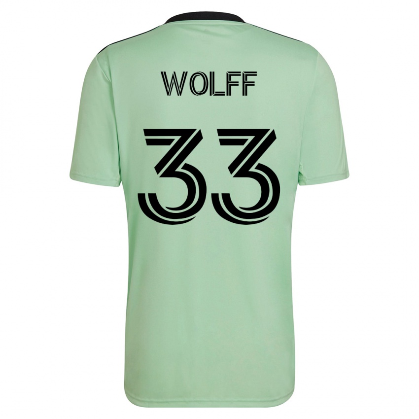Dzieci Owen Wolff #33 Jasnozielony Wyjazdowa Koszulka 2023/24 Koszulki Klubowe