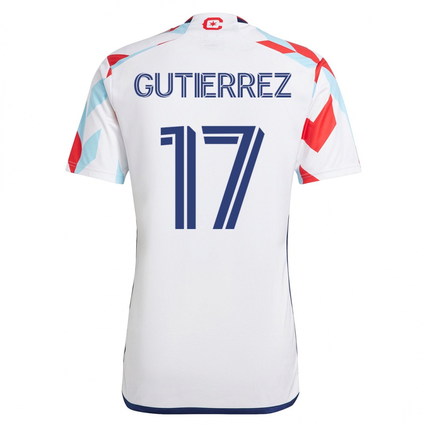 Dzieci Brian Gutiérrez #17 Biało Niebieski Wyjazdowa Koszulka 2023/24 Koszulki Klubowe