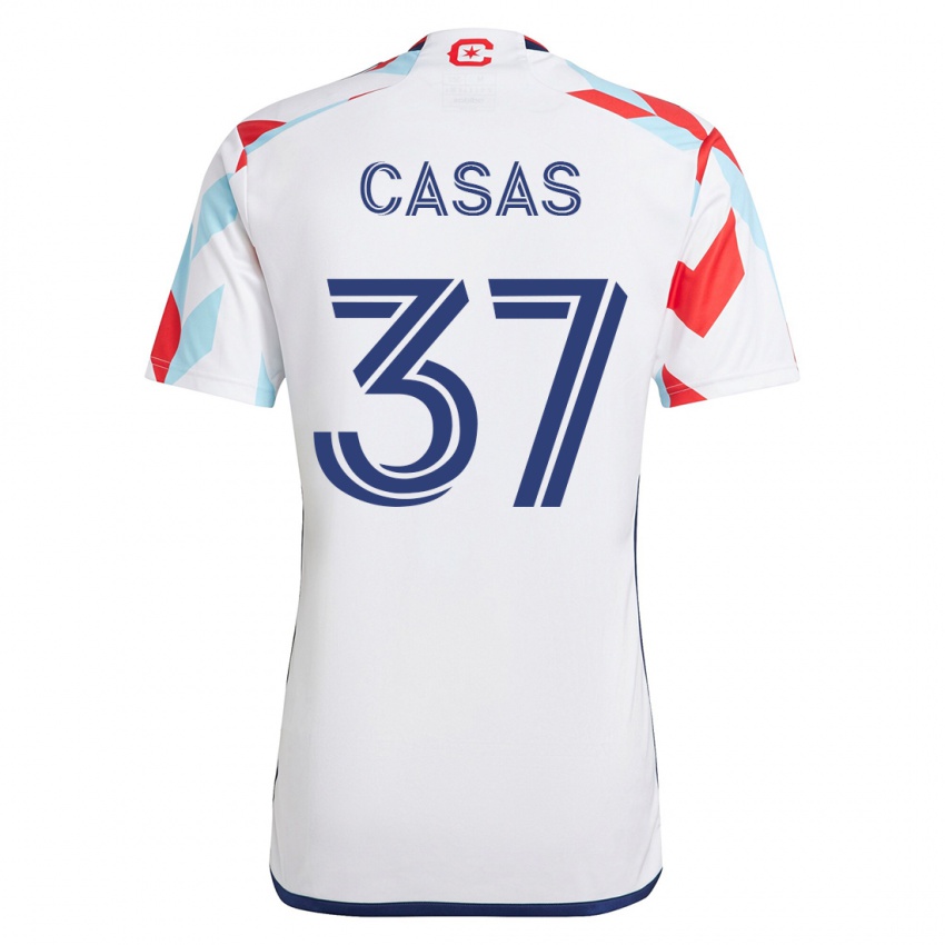 Dzieci Javier Casas #37 Biało Niebieski Wyjazdowa Koszulka 2023/24 Koszulki Klubowe