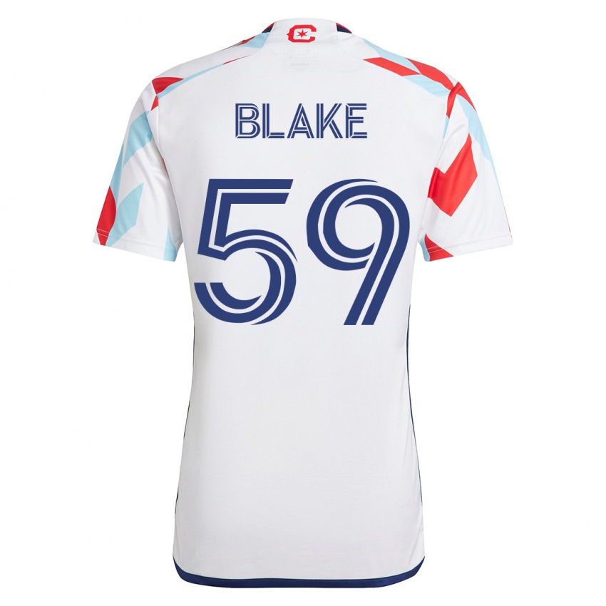 Dzieci Romain Blake #59 Biało Niebieski Wyjazdowa Koszulka 2023/24 Koszulki Klubowe