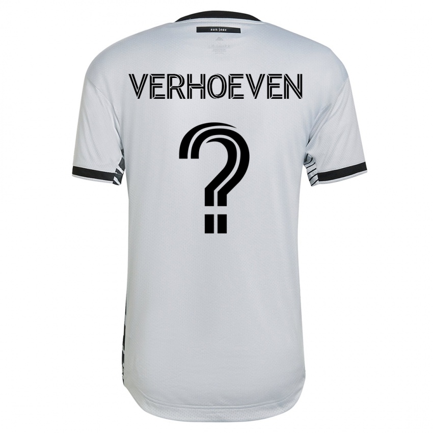 Dzieci Oscar Verhoeven #0 Biały Wyjazdowa Koszulka 2023/24 Koszulki Klubowe