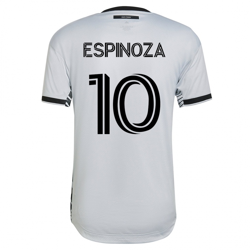 Dzieci Cristian Espinoza #10 Biały Wyjazdowa Koszulka 2023/24 Koszulki Klubowe