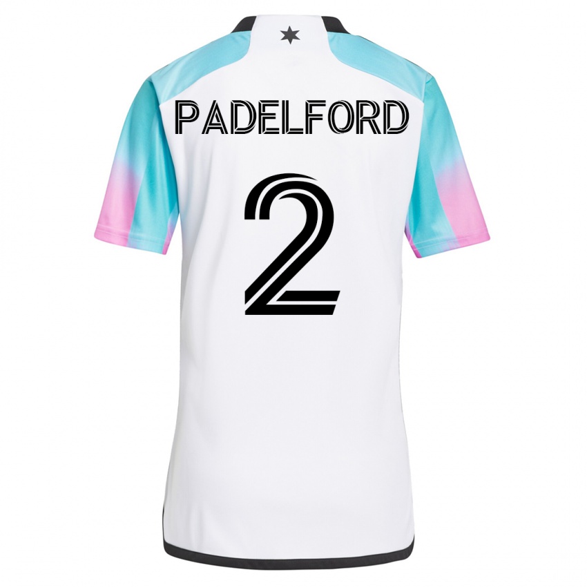 Dzieci Devin Padelford #2 Biały Wyjazdowa Koszulka 2023/24 Koszulki Klubowe