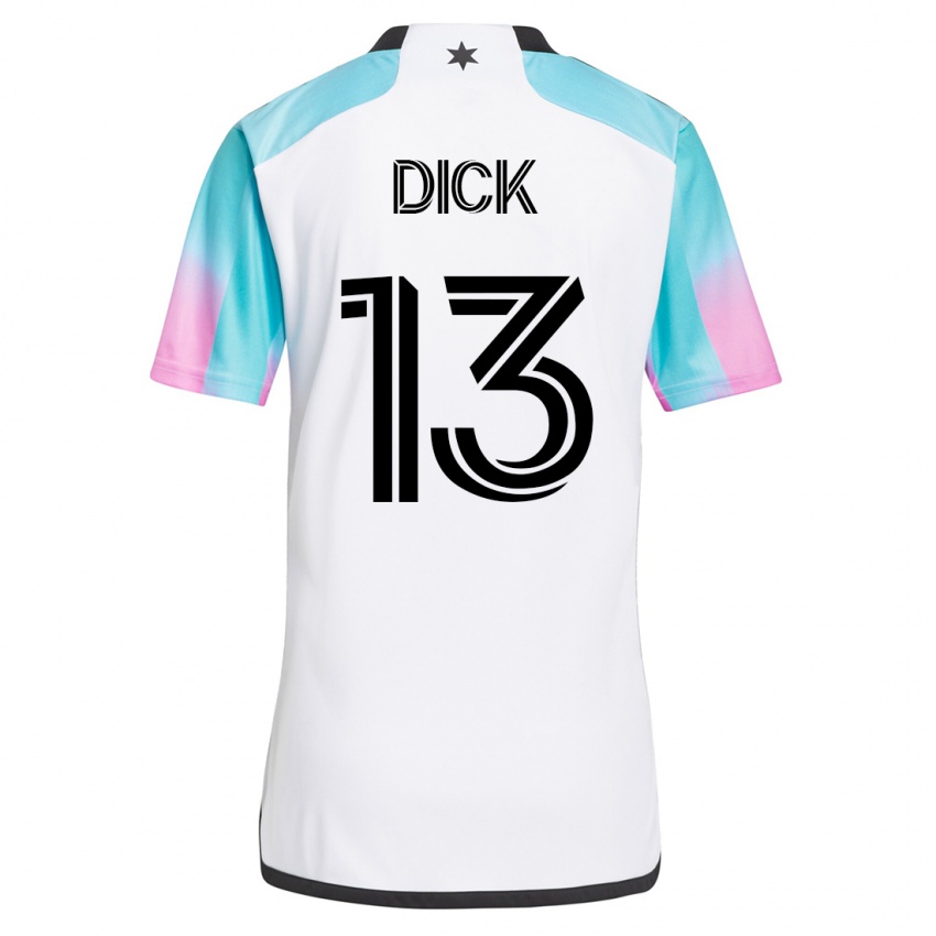 Dzieci Eric Dick #13 Biały Wyjazdowa Koszulka 2023/24 Koszulki Klubowe