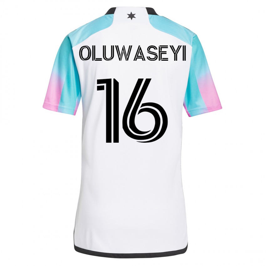 Dzieci Tani Oluwaseyi #16 Biały Wyjazdowa Koszulka 2023/24 Koszulki Klubowe