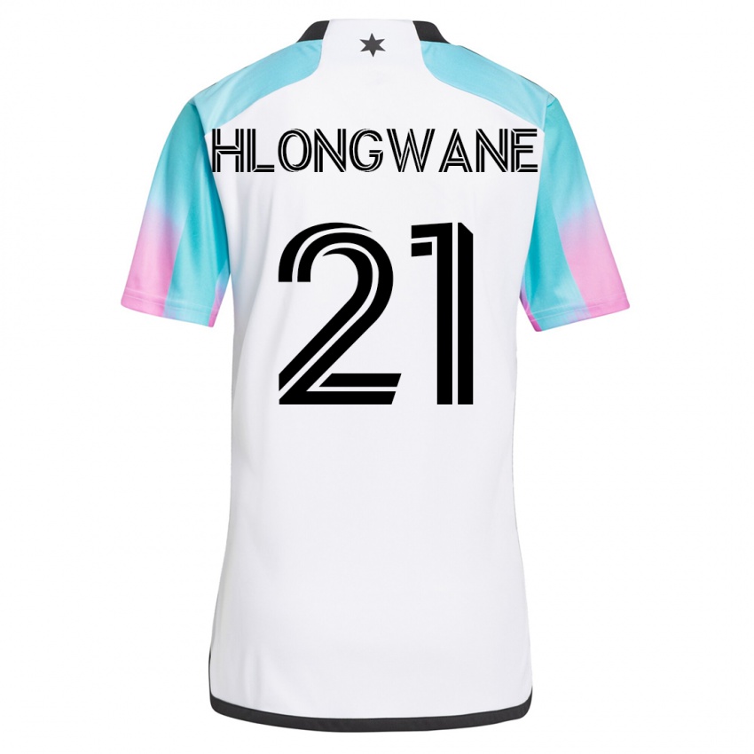 Dzieci Bongokuhle Hlongwane #21 Biały Wyjazdowa Koszulka 2023/24 Koszulki Klubowe