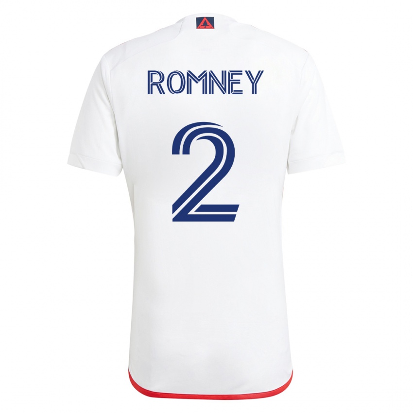 Dzieci Dave Romney #2 Biało - Czerwony Wyjazdowa Koszulka 2023/24 Koszulki Klubowe
