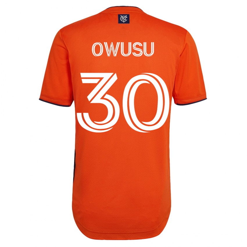 Dzieci Samuel Owusu #30 Czarny Wyjazdowa Koszulka 2023/24 Koszulki Klubowe