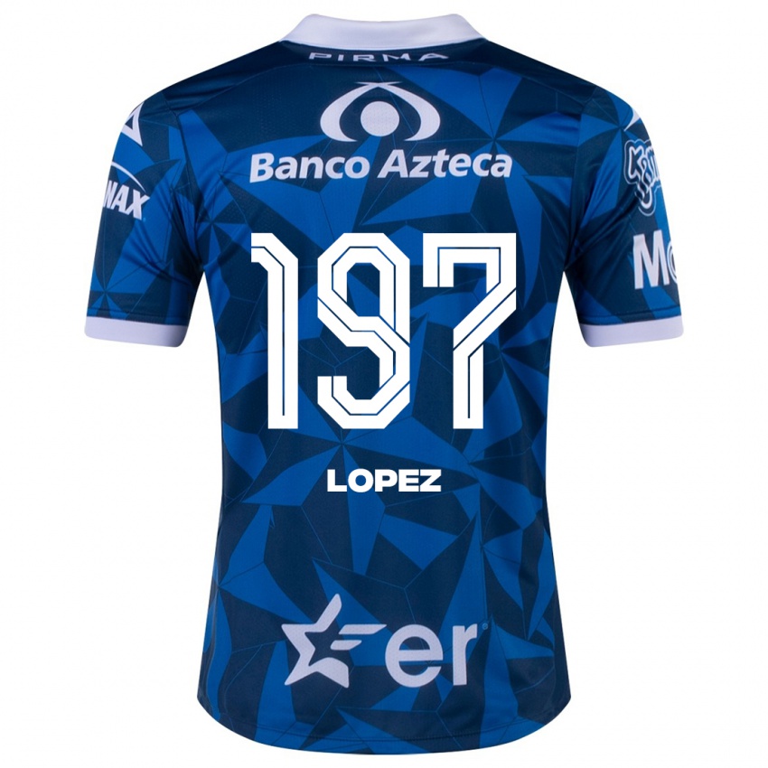 Dzieci Sebastián López #197 Niebieski Wyjazdowa Koszulka 2023/24 Koszulki Klubowe