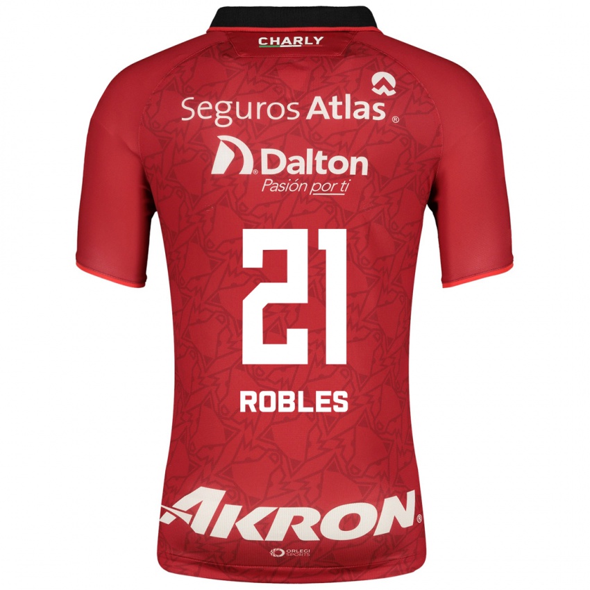 Dzieci Carlos Robles #21 Czerwony Wyjazdowa Koszulka 2023/24 Koszulki Klubowe