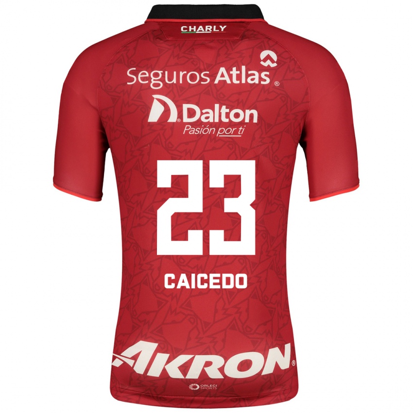 Dzieci Jordy Caicedo #23 Czerwony Wyjazdowa Koszulka 2023/24 Koszulki Klubowe
