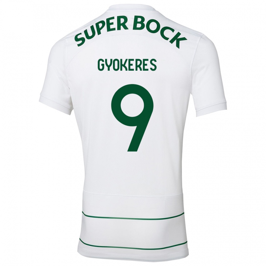 Dzieci Viktor Gyökeres #9 Biały Wyjazdowa Koszulka 2023/24 Koszulki Klubowe