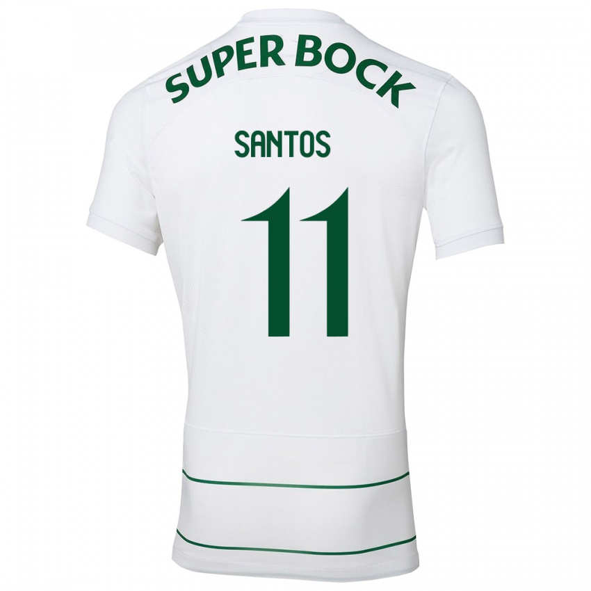 Dzieci Nuno Santos #11 Biały Wyjazdowa Koszulka 2023/24 Koszulki Klubowe