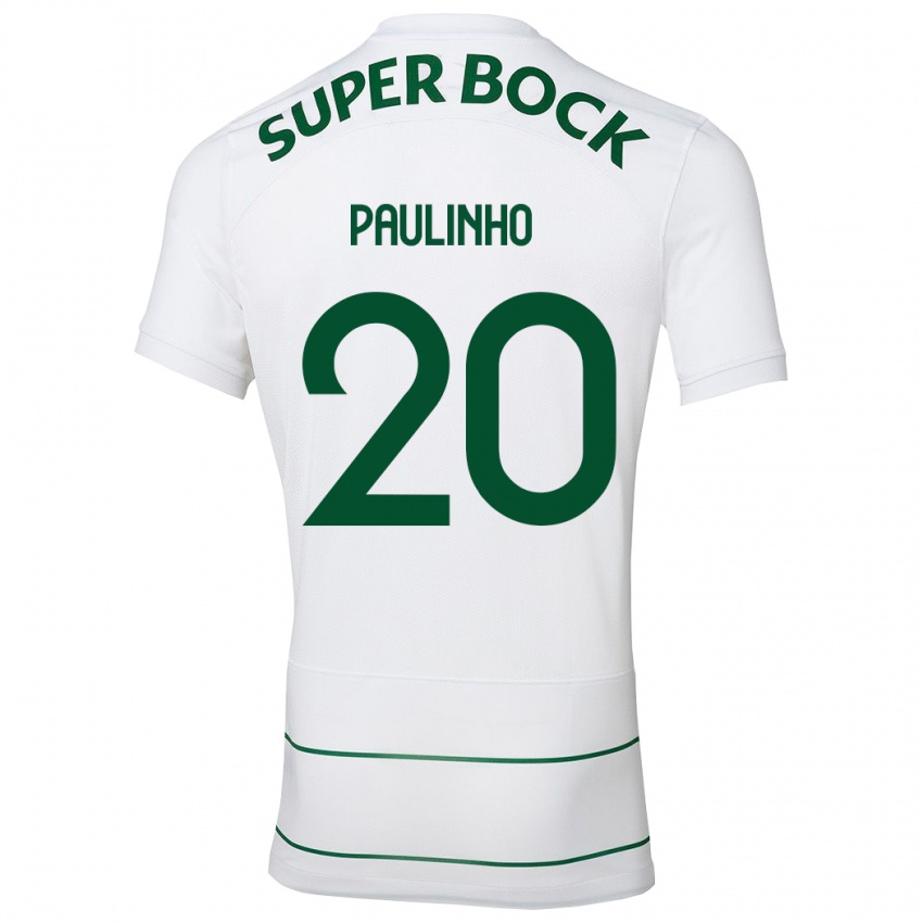 Dzieci Paulinho #20 Biały Wyjazdowa Koszulka 2023/24 Koszulki Klubowe