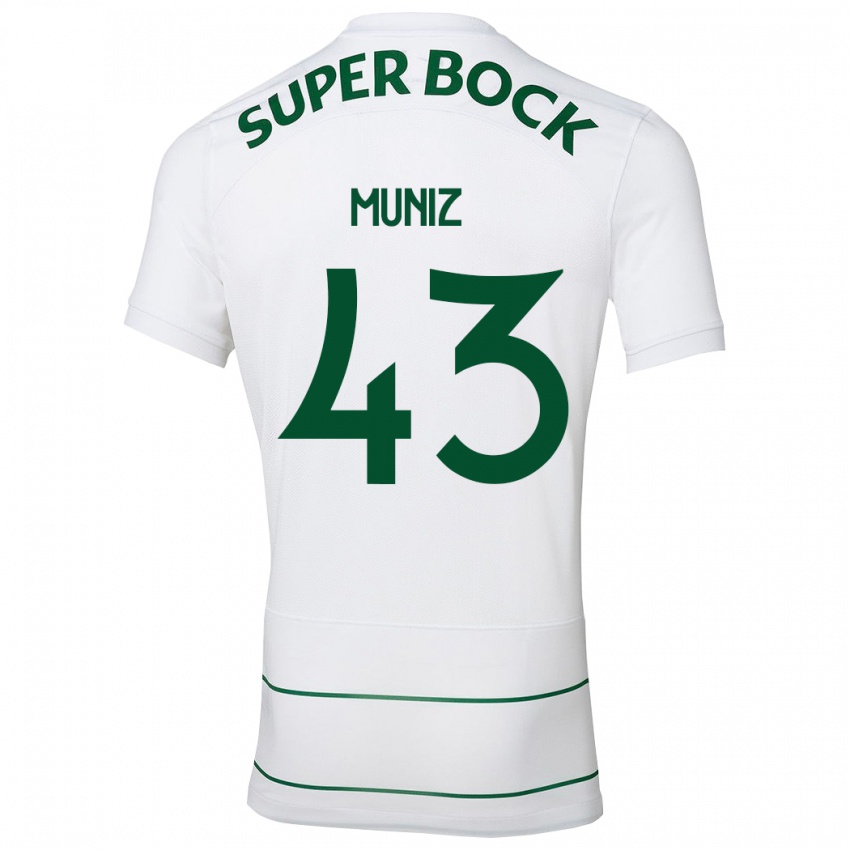 Dzieci João Muniz #43 Biały Wyjazdowa Koszulka 2023/24 Koszulki Klubowe
