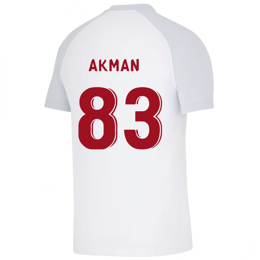 Dzieci Efe Akman #83 Biały Wyjazdowa Koszulka 2023/24 Koszulki Klubowe