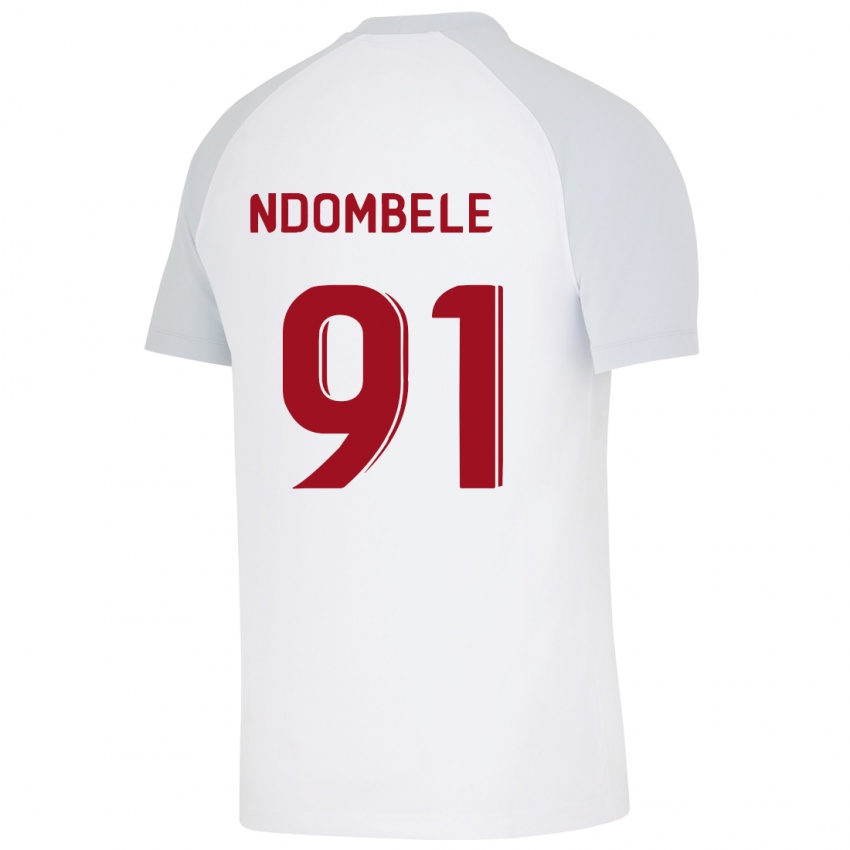 Dzieci Tanguy Ndombele #91 Biały Wyjazdowa Koszulka 2023/24 Koszulki Klubowe