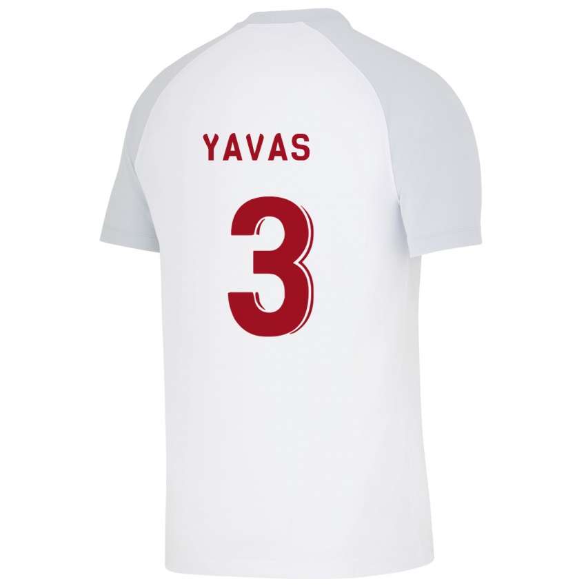 Dzieci Arda Yavas #3 Biały Wyjazdowa Koszulka 2023/24 Koszulki Klubowe