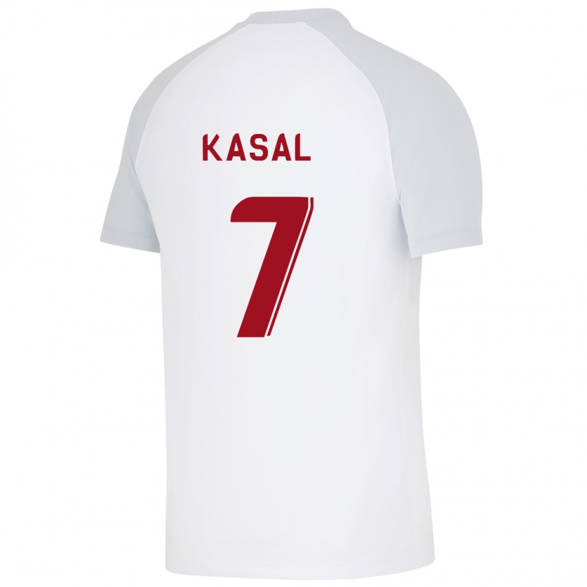Dzieci Yasin Kasal #7 Biały Wyjazdowa Koszulka 2023/24 Koszulki Klubowe