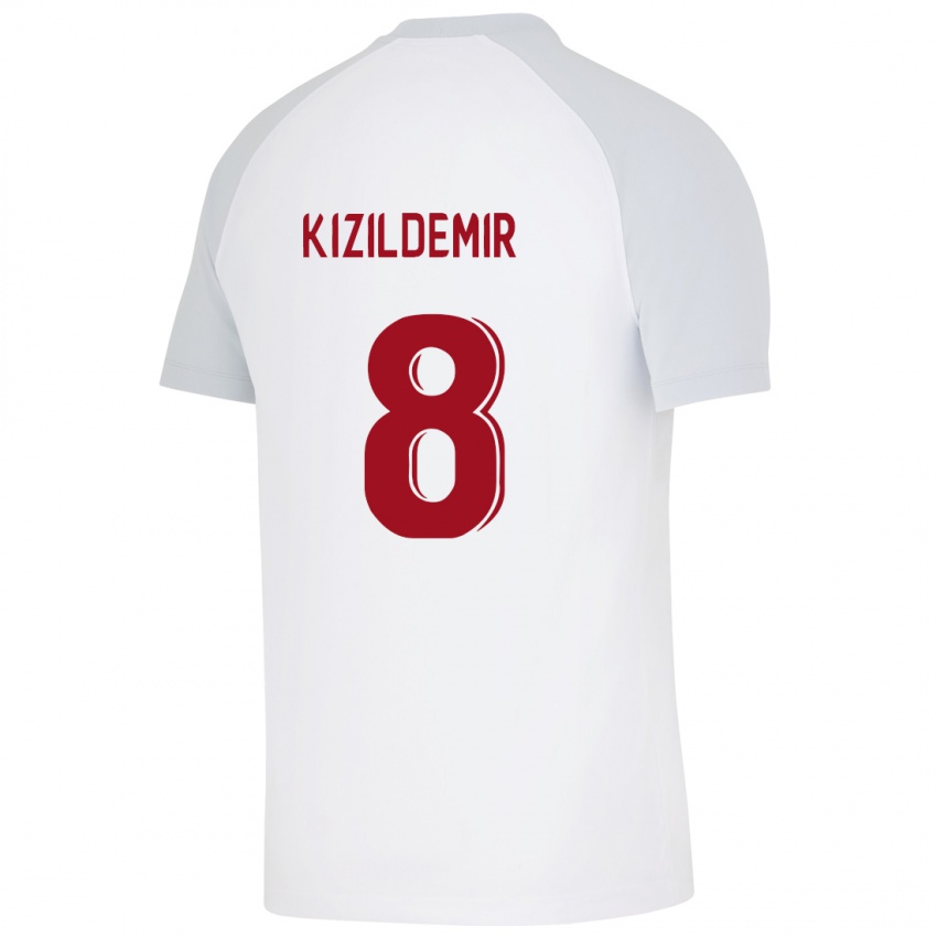 Dzieci Berk Kizildemir #8 Biały Wyjazdowa Koszulka 2023/24 Koszulki Klubowe
