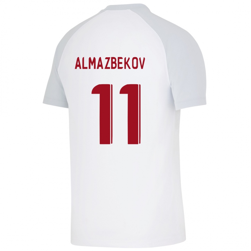 Dzieci Beknaz Almazbekov #11 Biały Wyjazdowa Koszulka 2023/24 Koszulki Klubowe