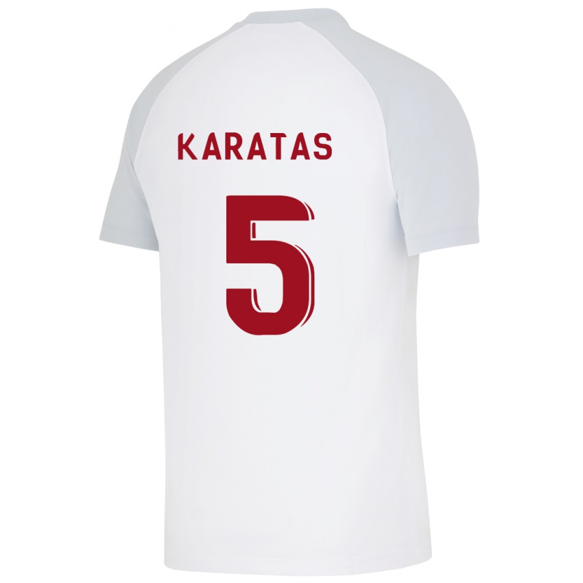 Dzieci Eda Karataş #5 Biały Wyjazdowa Koszulka 2023/24 Koszulki Klubowe