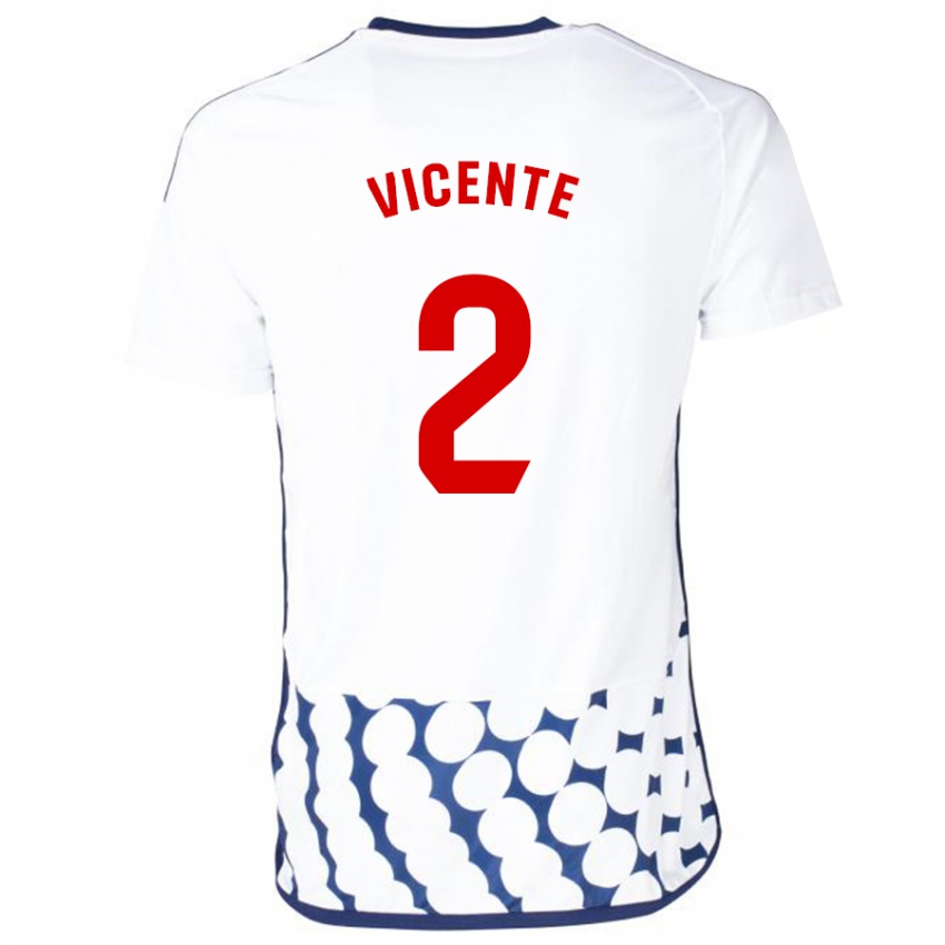Dzieci David Vicente #2 Biały Wyjazdowa Koszulka 2023/24 Koszulki Klubowe