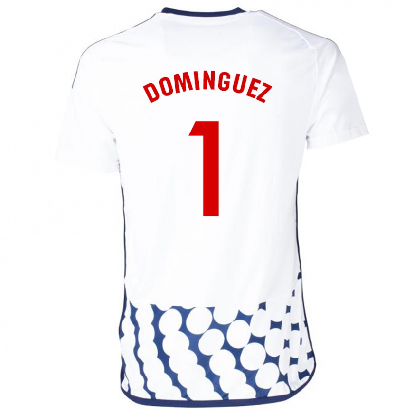 Dzieci Iago Domínguez #1 Biały Wyjazdowa Koszulka 2023/24 Koszulki Klubowe